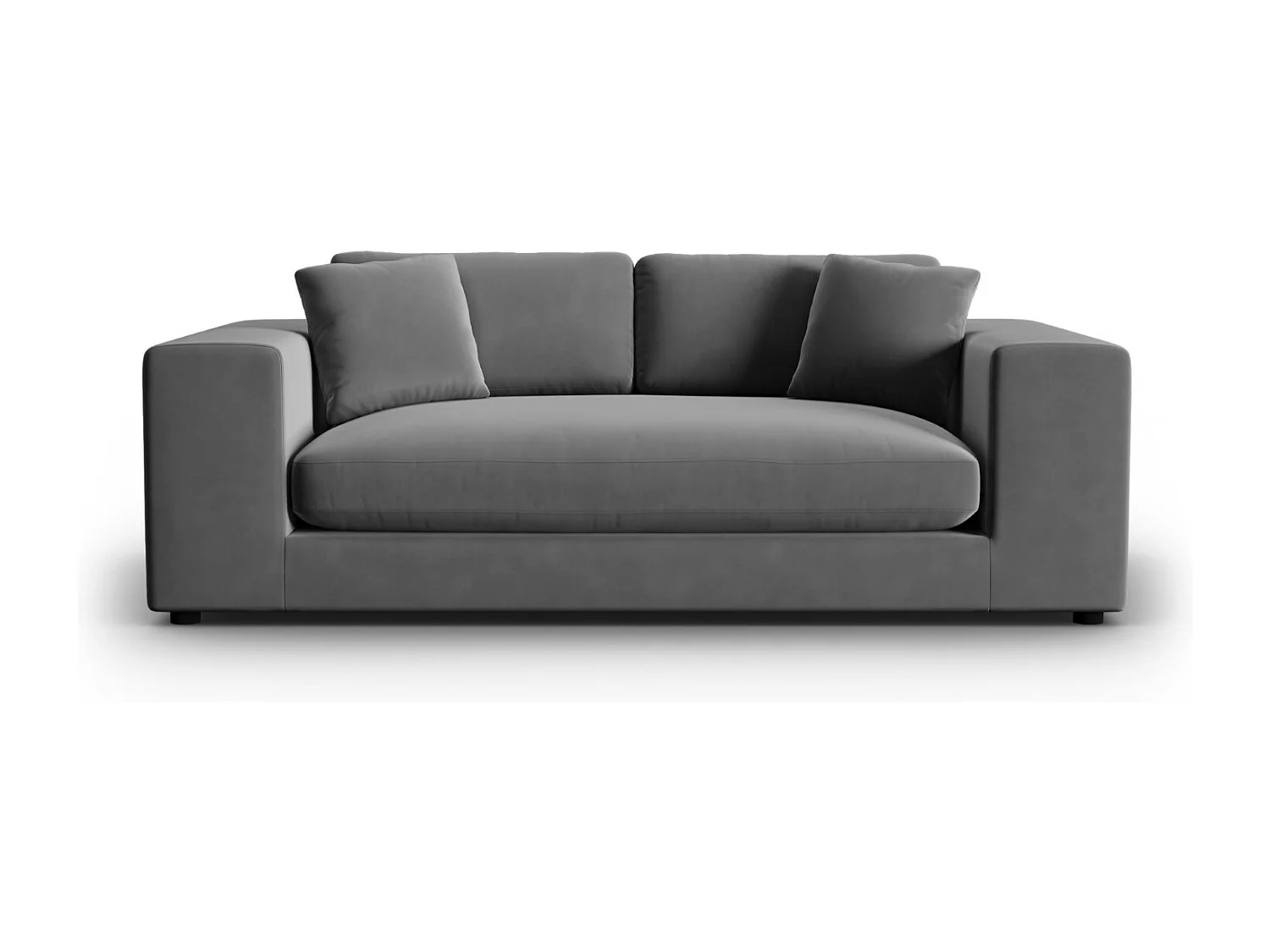 CXL by Christian Lacroix - Sofá "Tendance" 3 plazas de terciopelo gris - 220x122x72cm