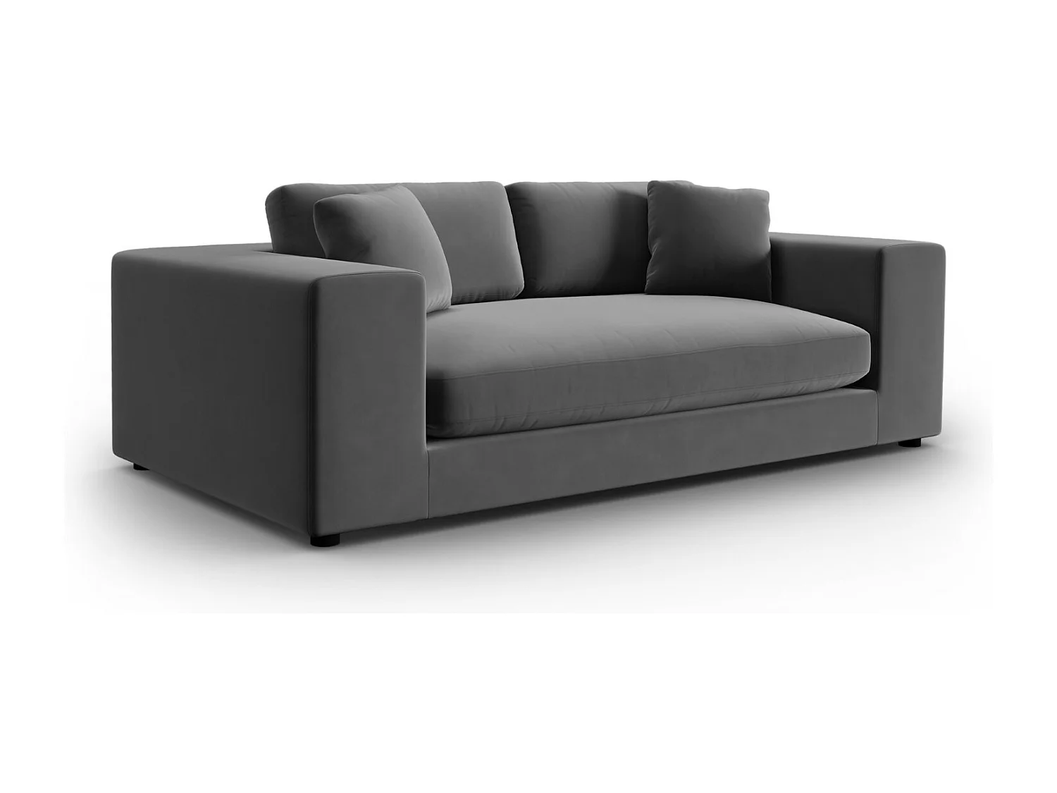 CXL by Christian Lacroix - Canapé "Tendance" 3 places en velours gris - 220x122x72cm