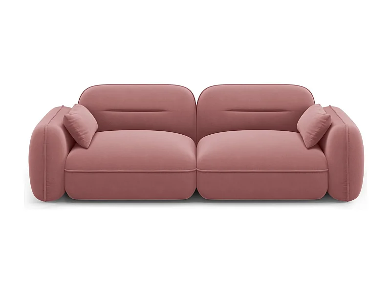 Cosmopolitan Design - 3-Sitzer modulares Sofa "Sydney" aus Samt lachs - 230x90x70cm