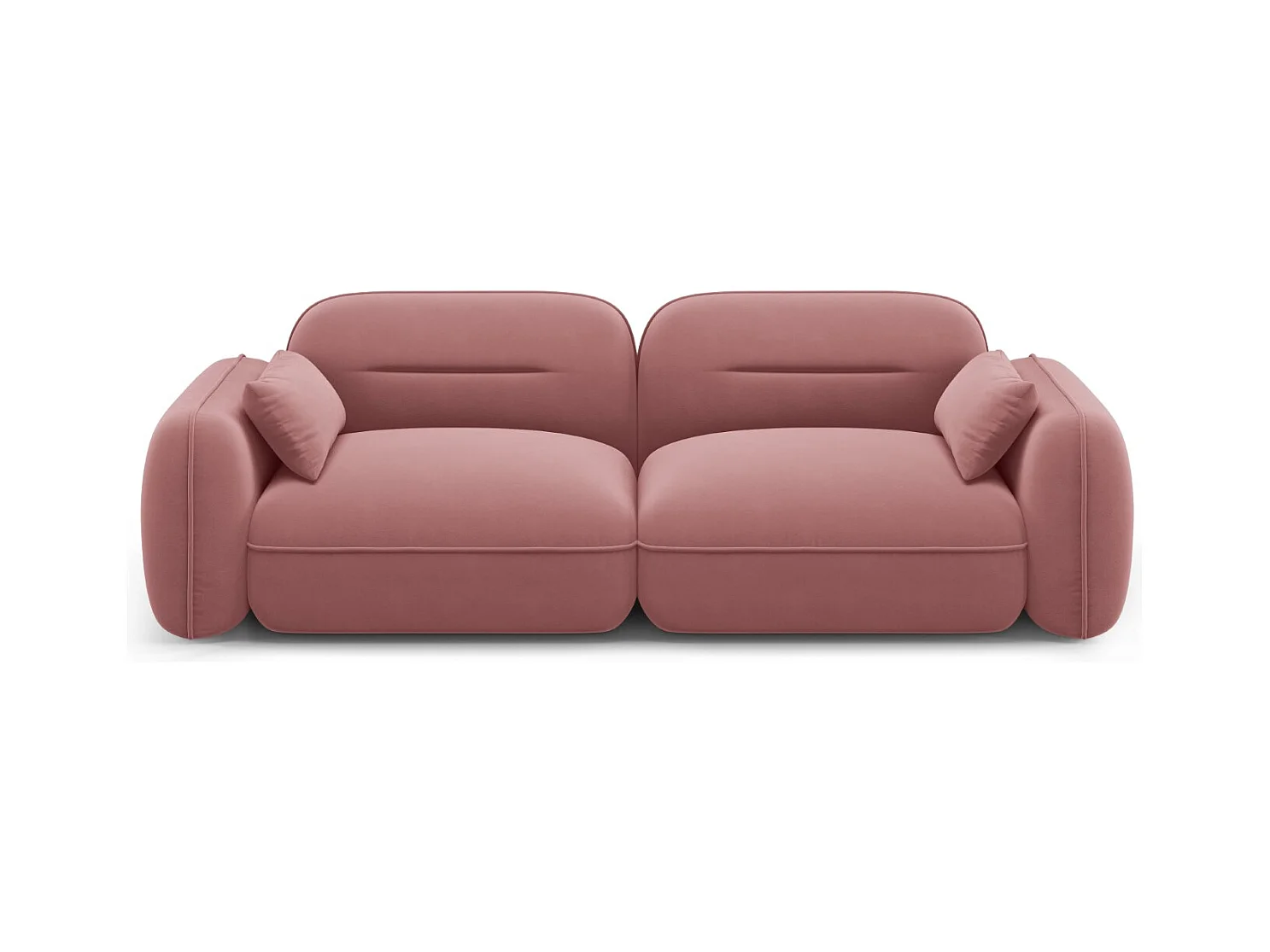 Cosmopolitan Design - Canapé modulable "Sydney" 3 places en velours saumon - 230x90x70cm