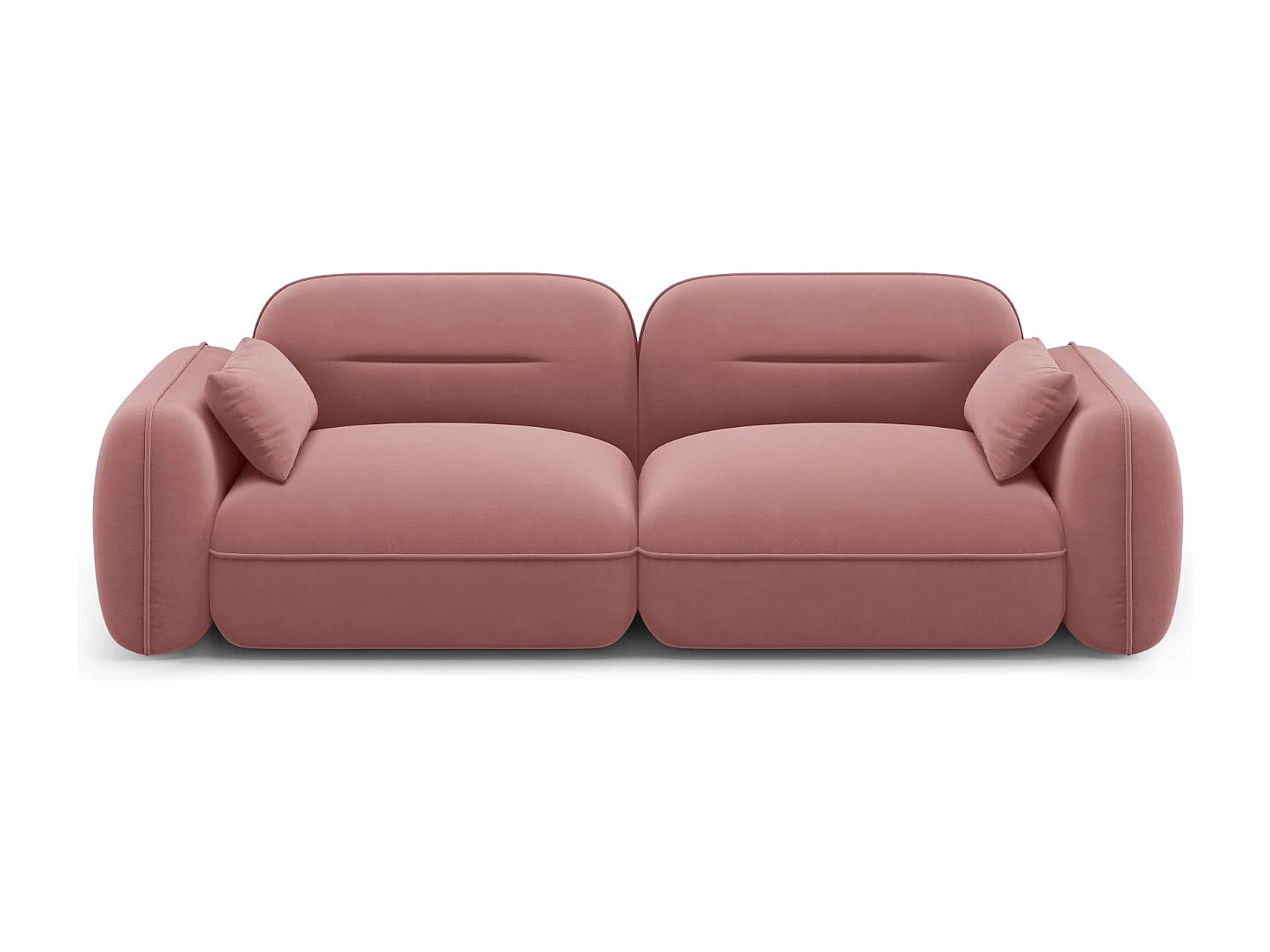 Cosmopolitan Design - Sofá modular "Sydney" 3 lugares em veludo salmão - 230x90x70cm