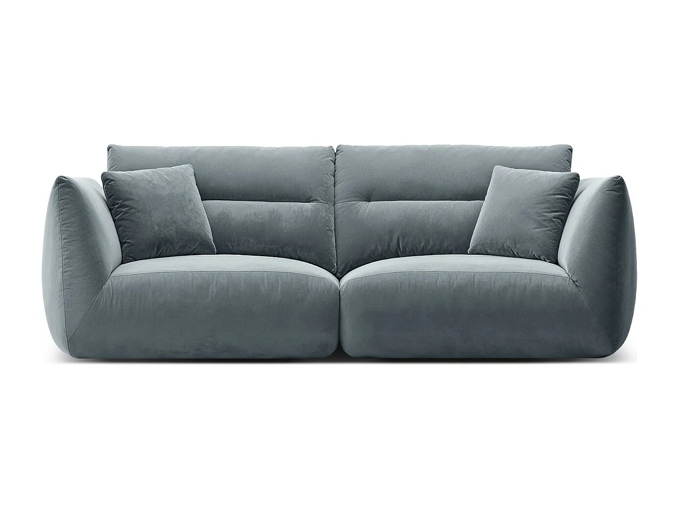 CXL by Christian Lacroix - Canapé modulable "Maurie" 3 places en velours bleu gris - 224x107x90cm