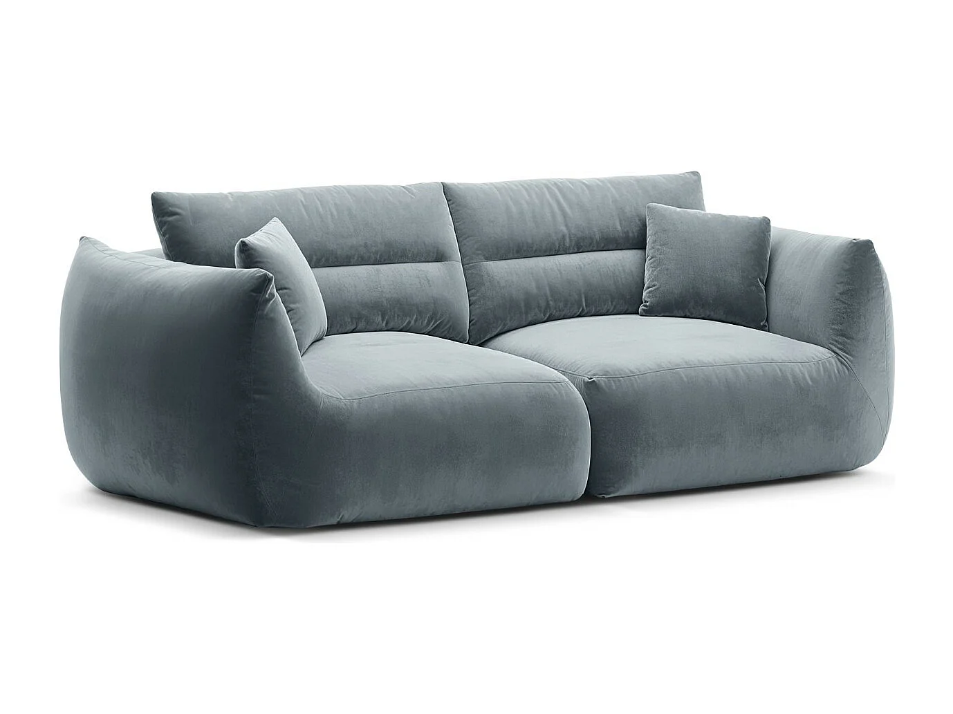 CXL by Christian Lacroix - Canapé modulable "Maurie" 3 places en velours bleu gris - 224x107x90cm