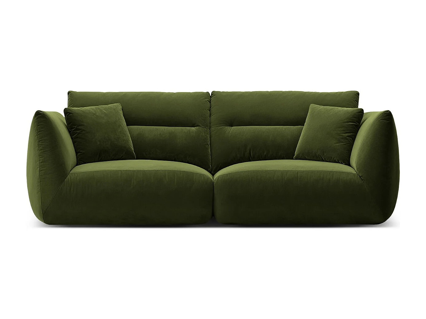 CXL by Christian Lacroix - Canapé modulable "Maurie" 3 places en velours vert armée - 224x107x90cm