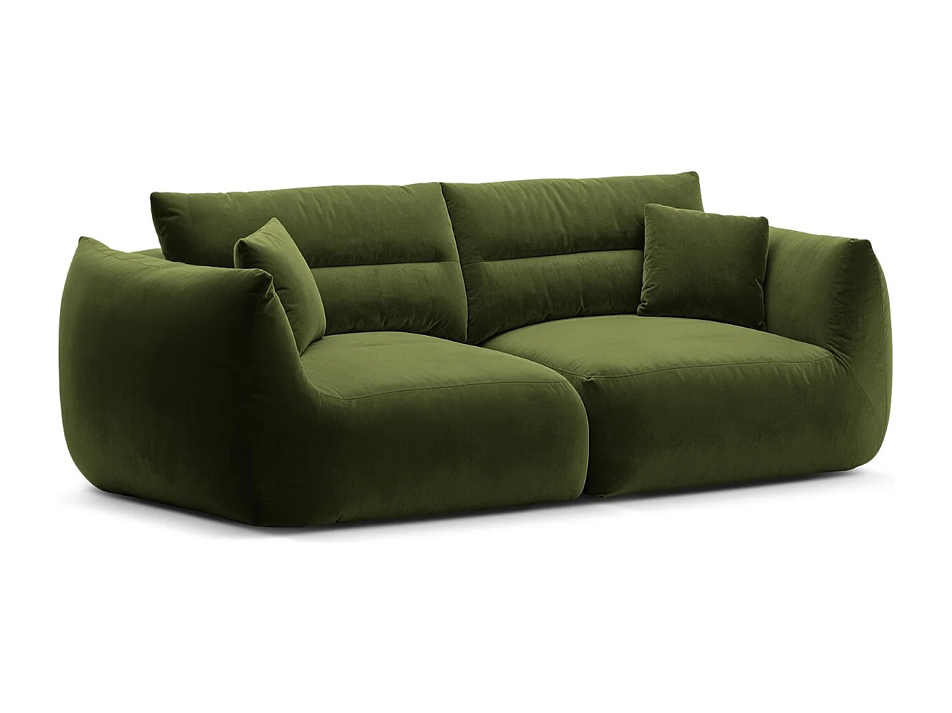 CXL by Christian Lacroix - Canapé modulable "Maurie" 3 places en velours vert armée - 224x107x90cm