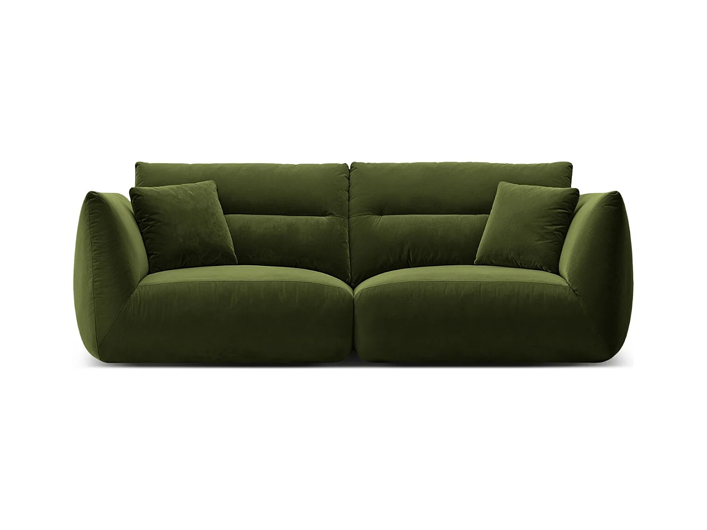 CXL by Christian Lacroix - Canapé modulable "Maurie" 3 places en velours vert armée - 224x107x90cm