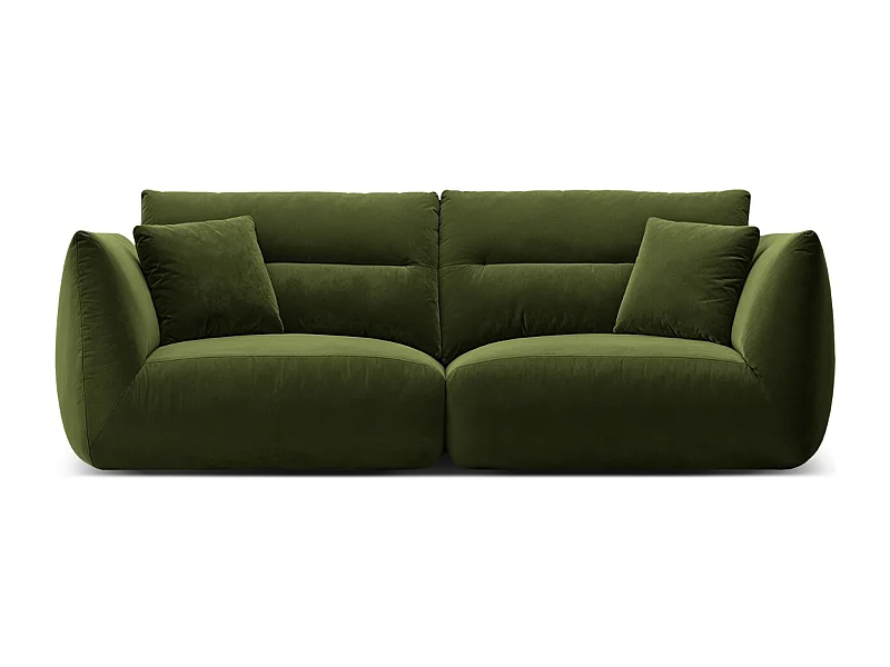 CXL by Christian Lacroix - Sofá modular "Maurie" 3 lugares em veludo verde exército - 224x107x90cm