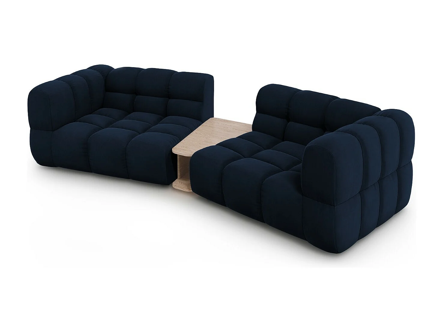 Cosmopolitan Design - Modulaire bank "Sky" 2 zitplaatsen, Flueel, Koningsblauw - 280x148x75cm