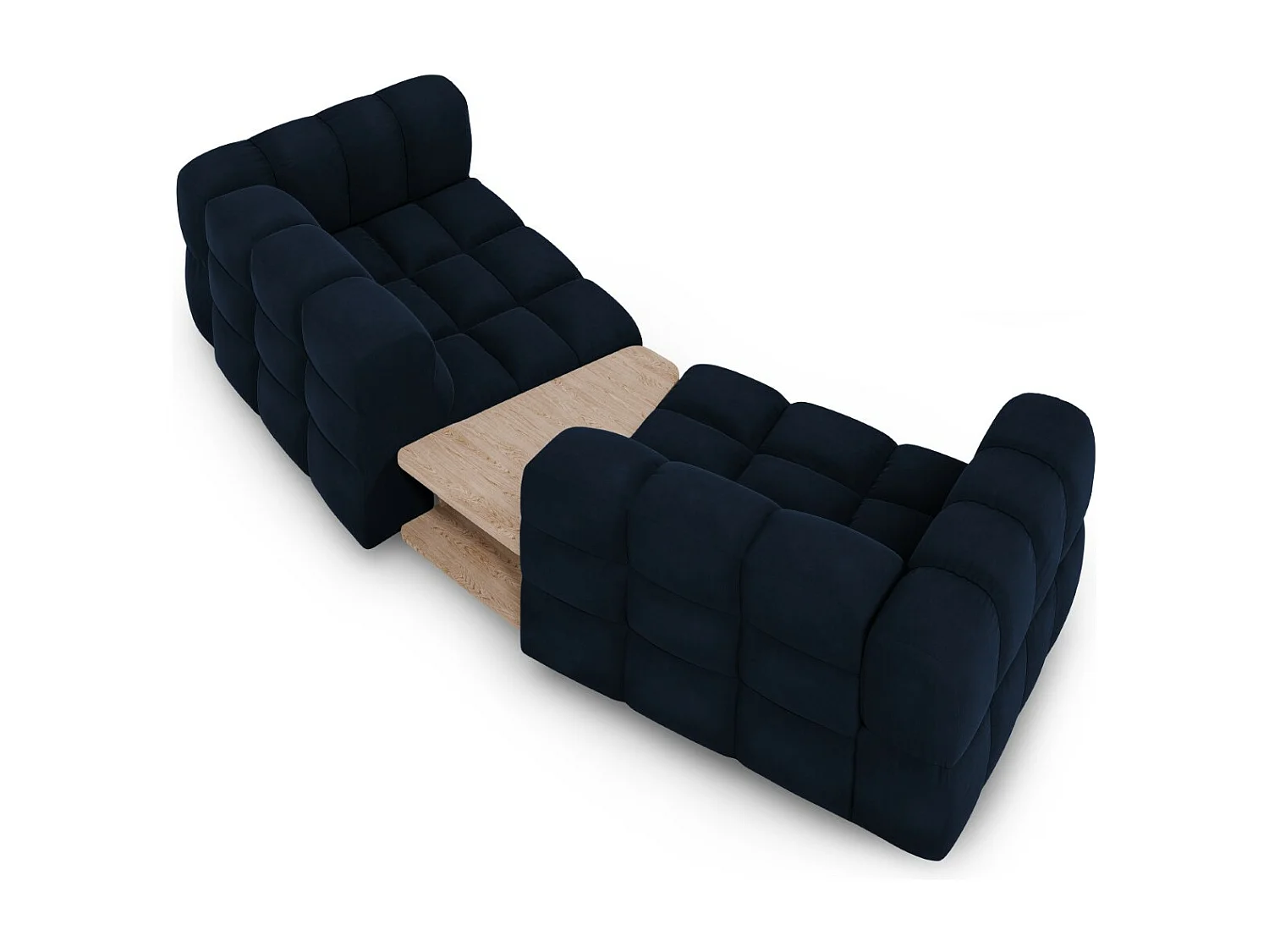 Cosmopolitan Design - Modulaire bank "Sky" 2 zitplaatsen, Flueel, Koningsblauw - 280x148x75cm