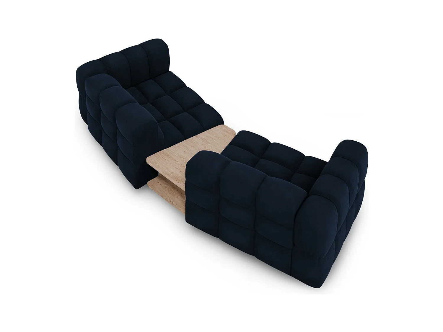 Cosmopolitan Design - Canapé modulable "Sky" 2 places en velours bleu roi - 280x148x75cm