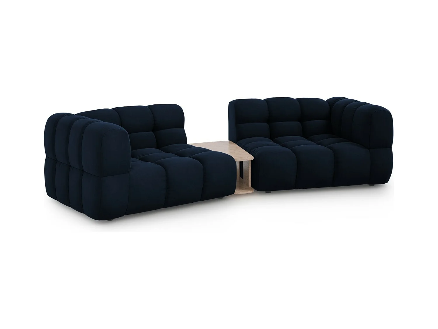 Cosmopolitan Design - Canapé modulable "Sky" 2 places en velours bleu roi - 280x148x75cm