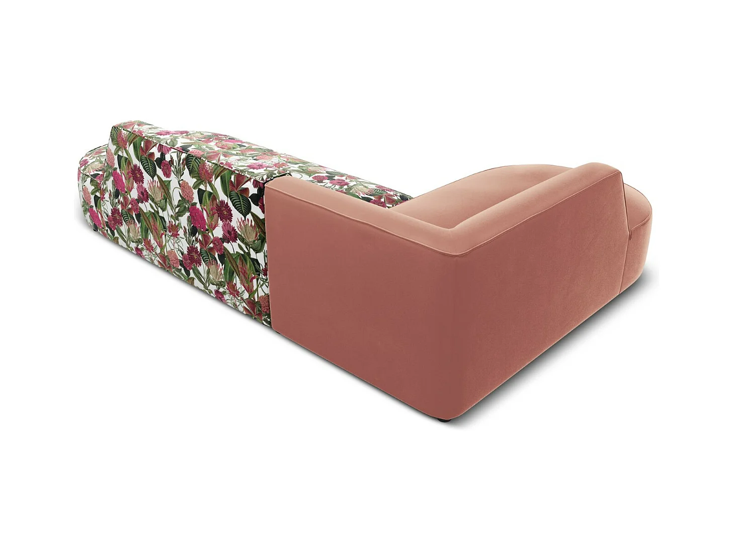 CXL by Christian Lacroix - Linker hoekbank "Charles" 4 zitplaatsen, Flueel, tuinroospatroon, roze - 273x180x69cm