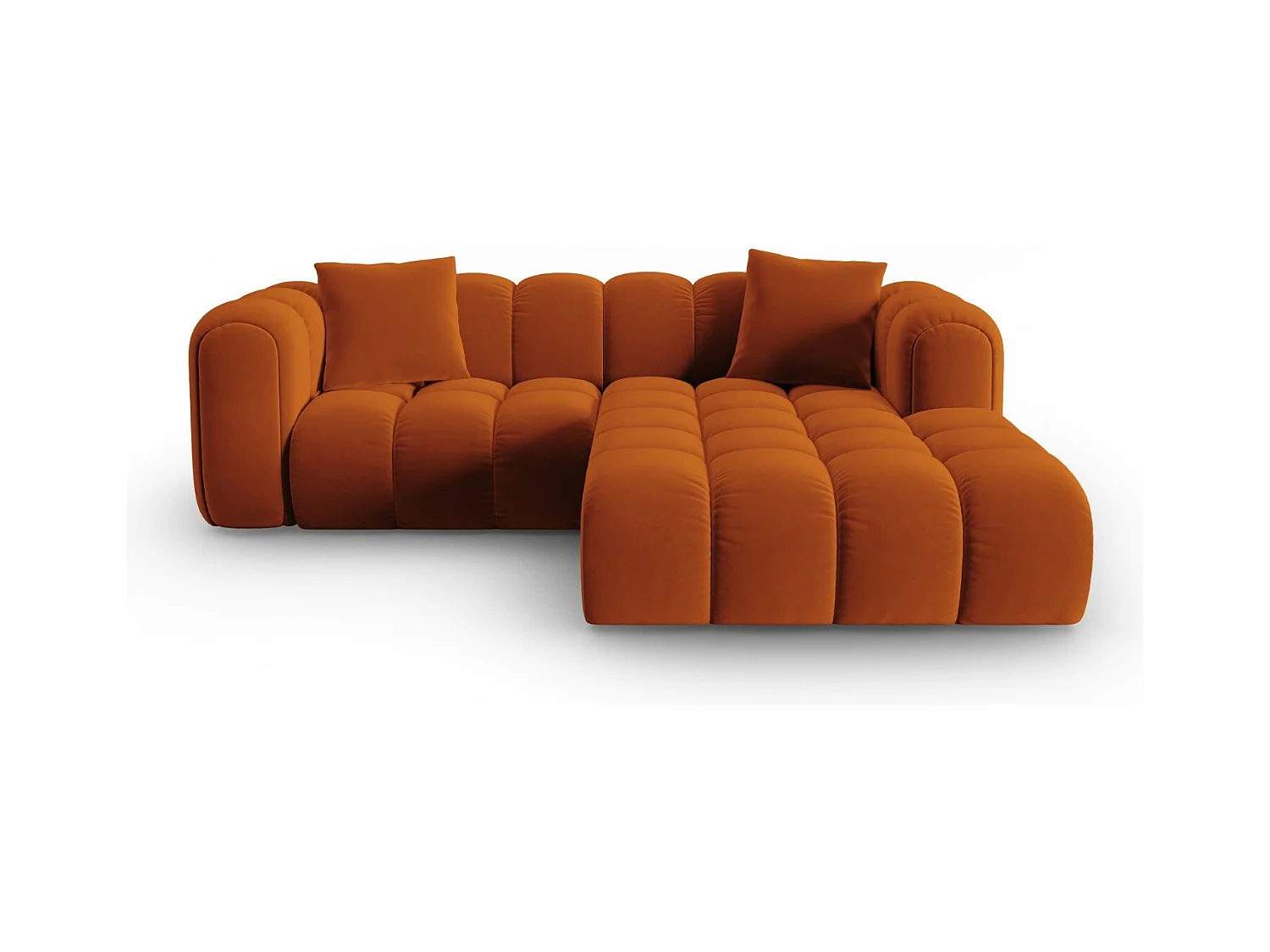 CXL by Christian Lacroix - Modulaire hoekbank rechts "Clotilde" 3 zitplaatsen, Flueel, Terracotta - 187x190x70cm