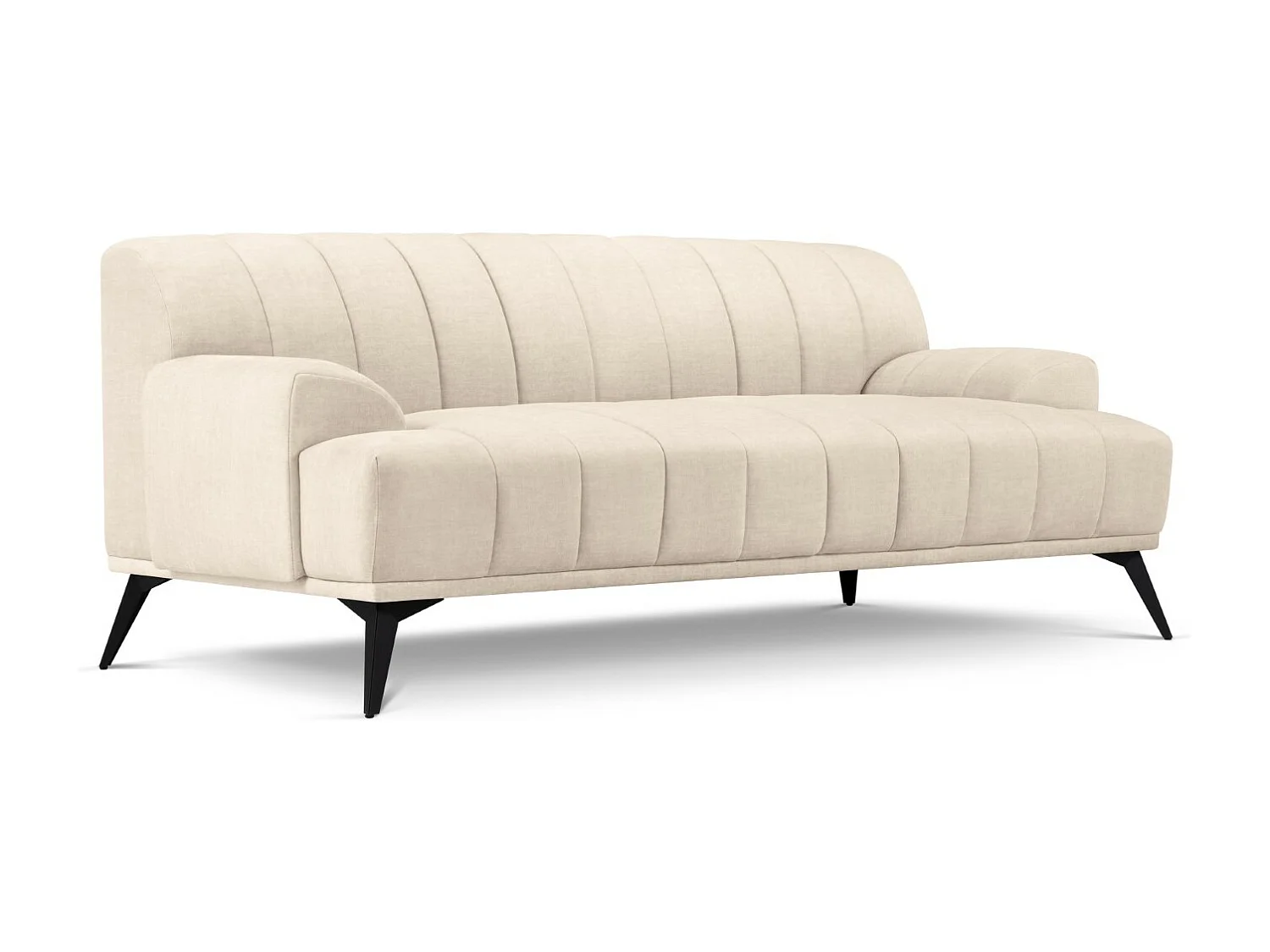 CXL by Christian Lacroix - Sofá "Rita" 3 plazas de terciopelo beige claro - 189x94x77cm