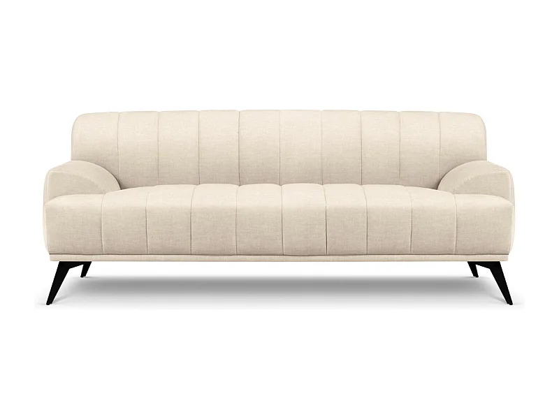 CXL by Christian Lacroix - Sofá "Rita" 3 lugares em veludo bege claro - 189x94x77cm