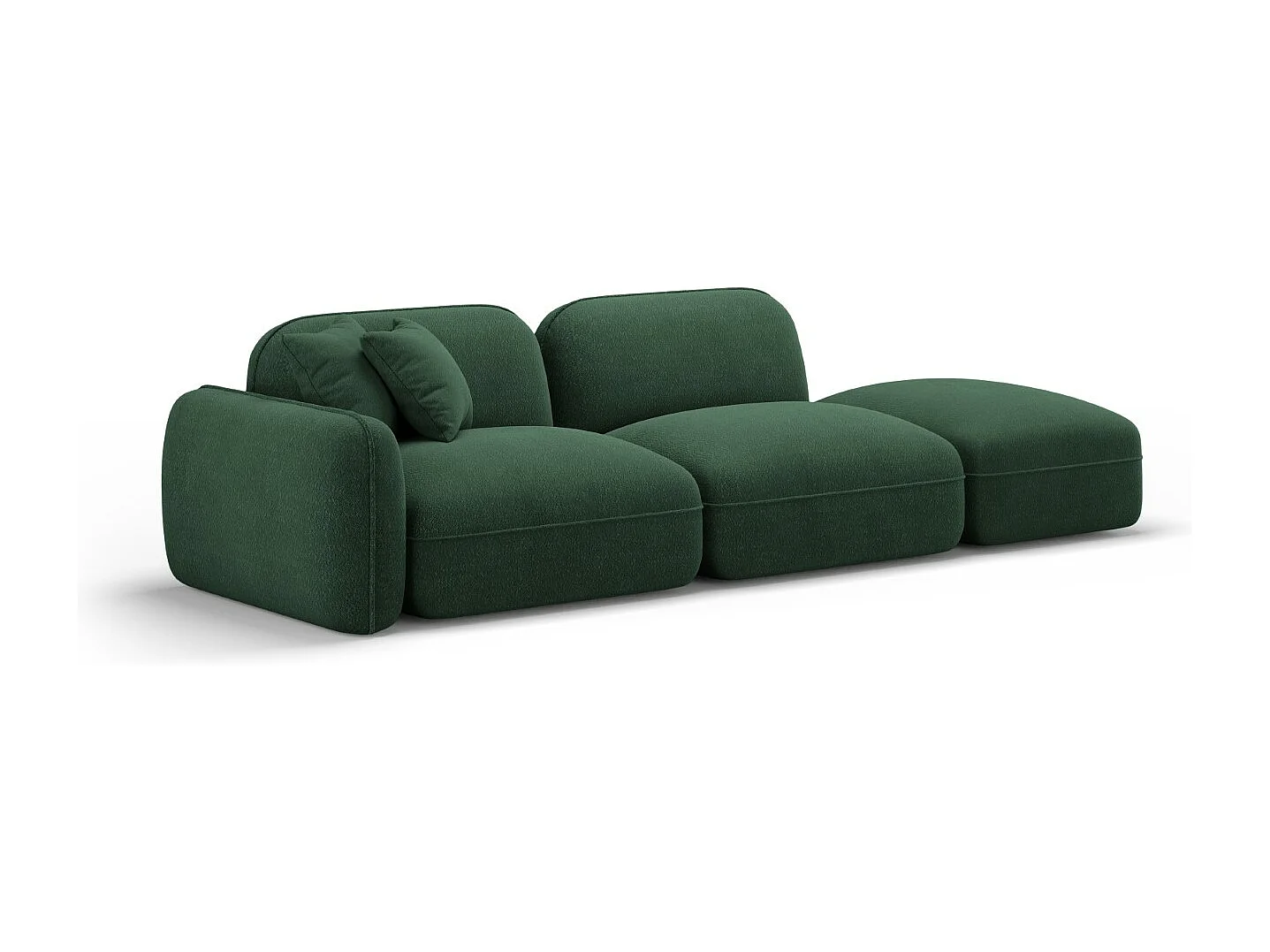CXL by Christian Lacroix - 3-Sitzer modulares Sofa rechts "Lucien" Sitzer aus Samt grün - 295x90x70cm