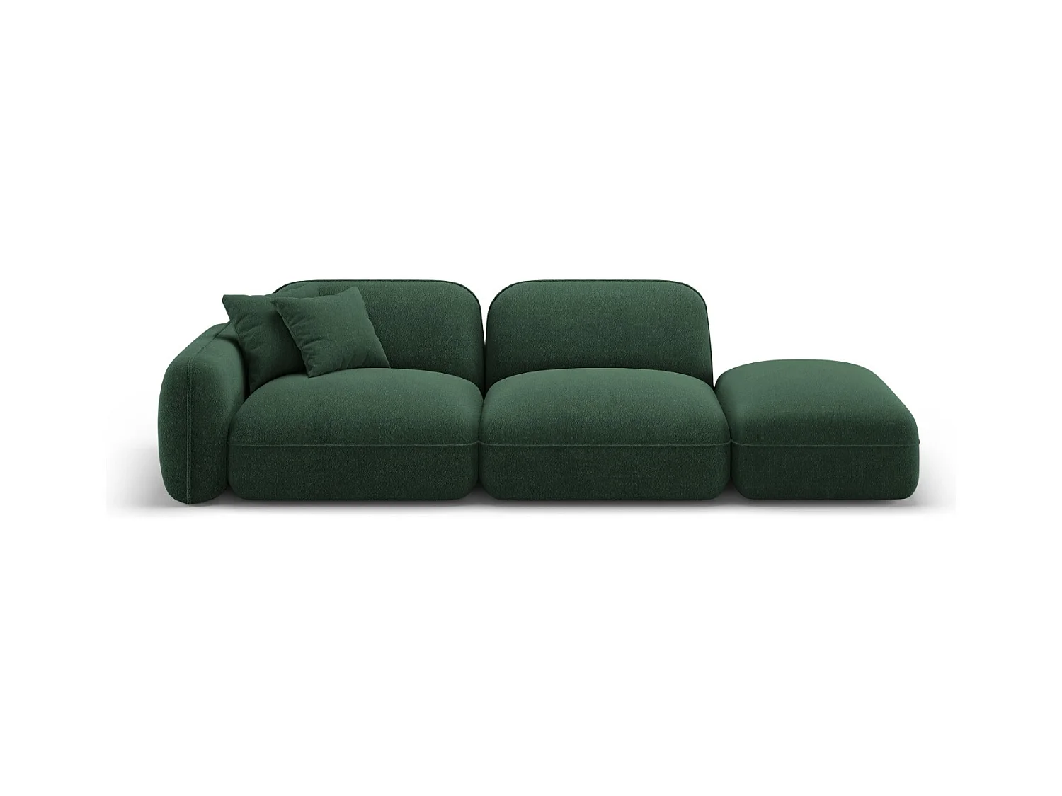 CXL by Christian Lacroix - Canapé modulable droit "Lucien" 3 places en velours vert - 295x90x70cm