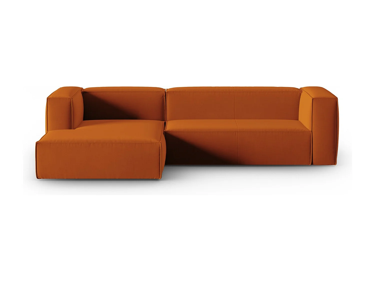 Cosmopolitan Design - Narożnik lewy, "Mackay" 4 miejsca welur, terakota - 282x166x73cm