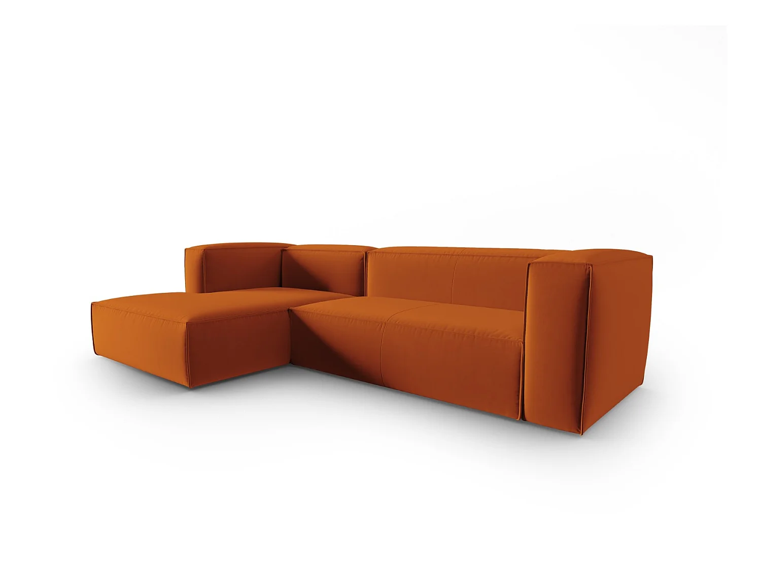 Cosmopolitan Design - Canapé d'angle gauche "Mackay" 4 places en velours terracotta - 282x166x73cm