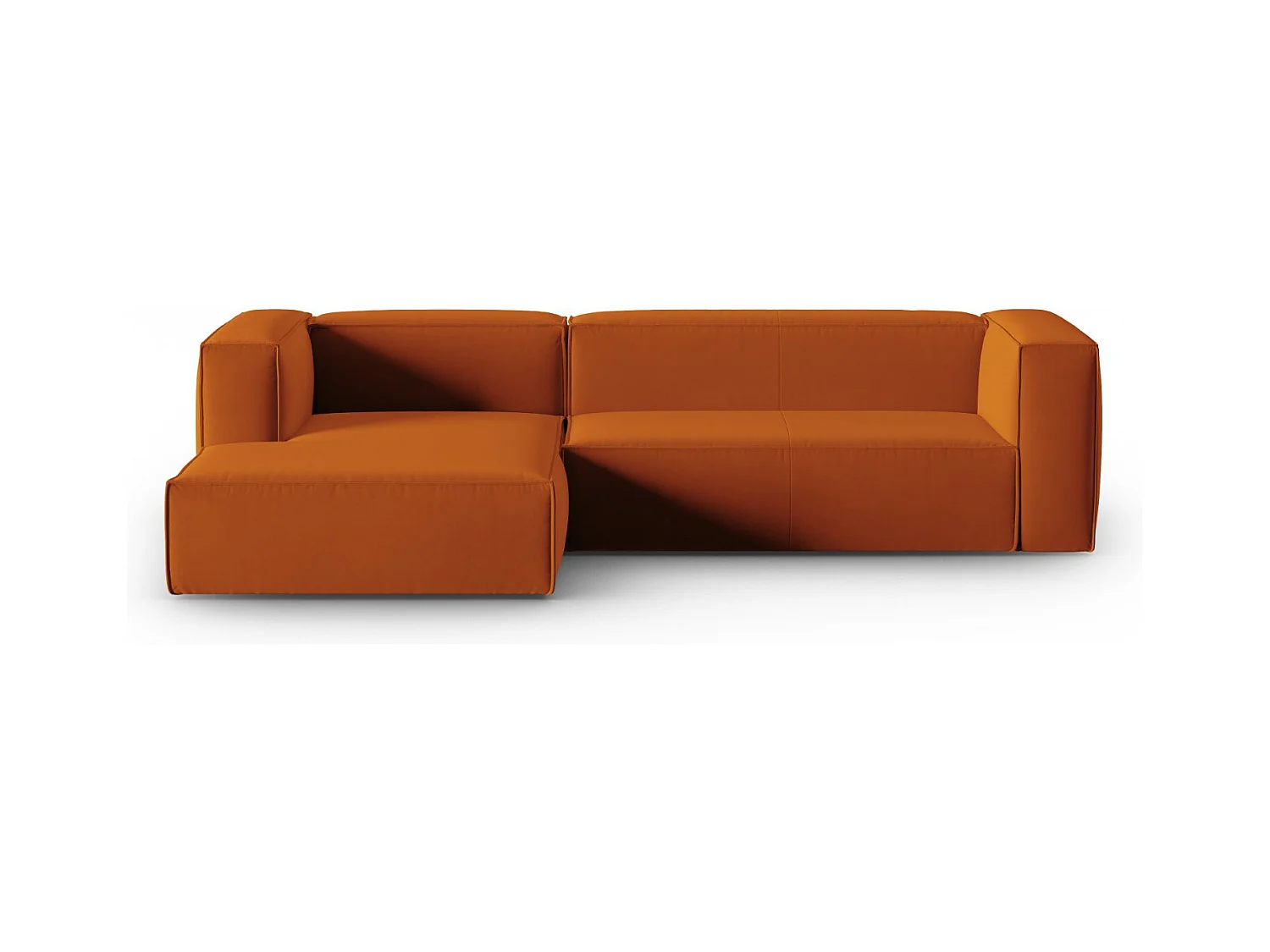 Cosmopolitan Design - Canapé d'angle gauche "Mackay" 4 places en velours terracotta - 282x166x73cm