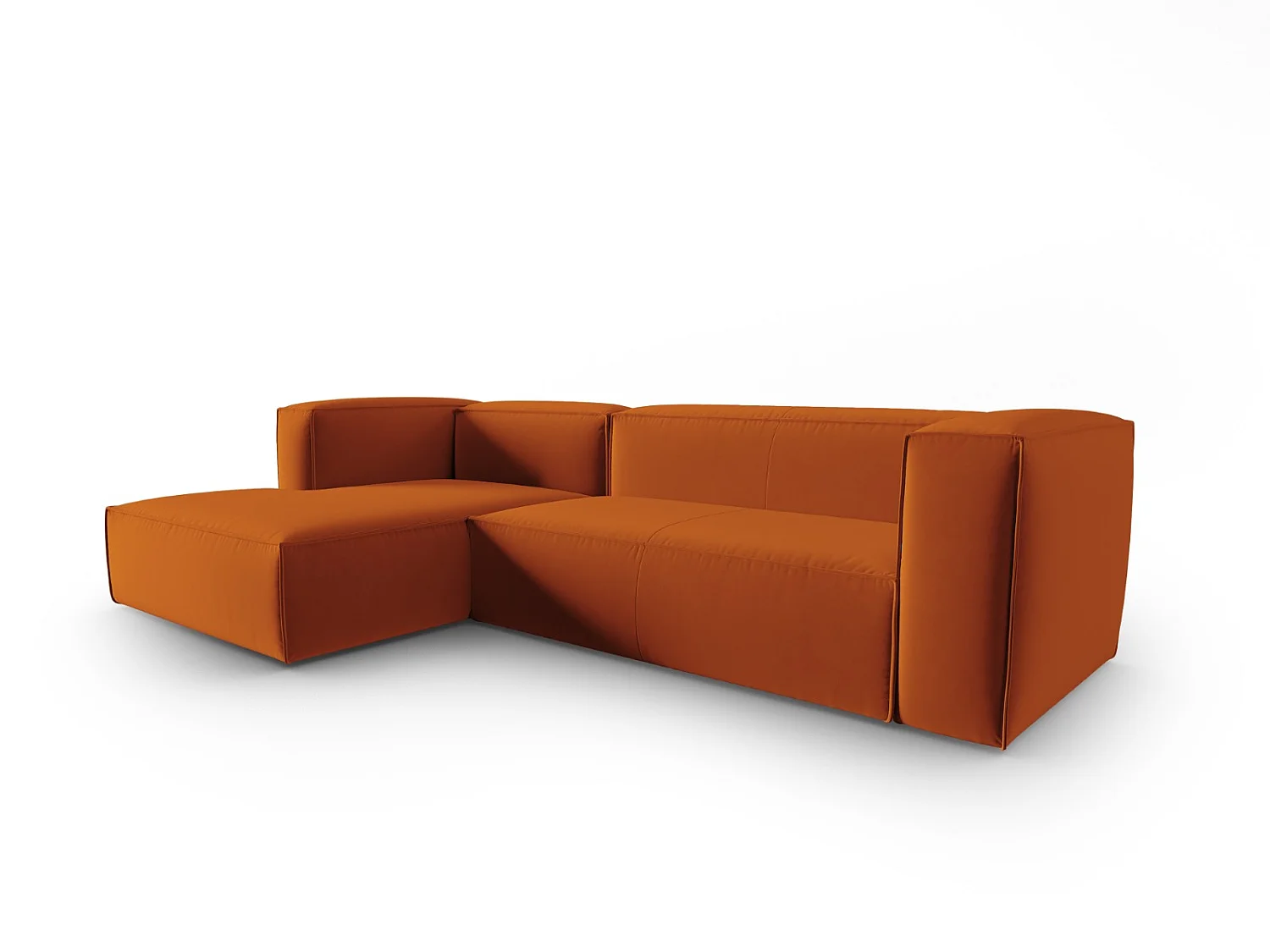 Cosmopolitan Design - Canapé d'angle gauche "Mackay" 4 places en velours terracotta - 282x166x73cm