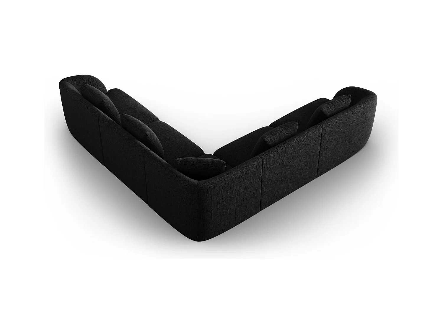 Cosmopolitan Design - Narożnik symetryczny, "Tulum" 5 miejsc szenil, czarny - 255x255x70cm