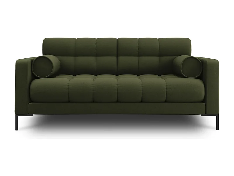 Cosmopolitan Design - 2-Sitzer Sofa "Bali" aus strukturiertem Stoff grün - 152x92x75cm