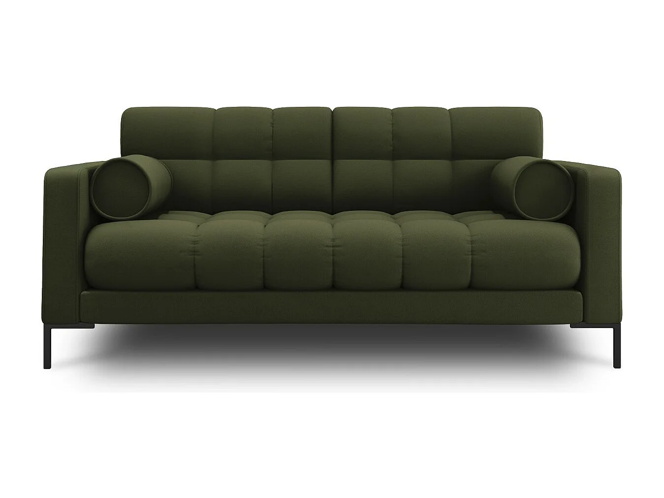 Cosmopolitan Design - 2-Sitzer Sofa "Bali" aus strukturiertem Stoff grün - 152x92x75cm