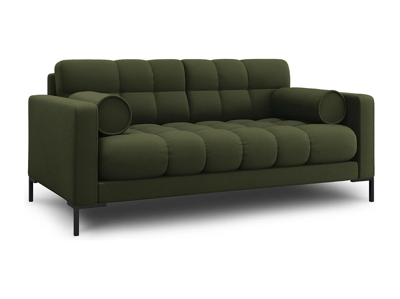 Cosmopolitan Design - 2-Sitzer Sofa "Bali" aus strukturiertem Stoff grün - 152x92x75cm