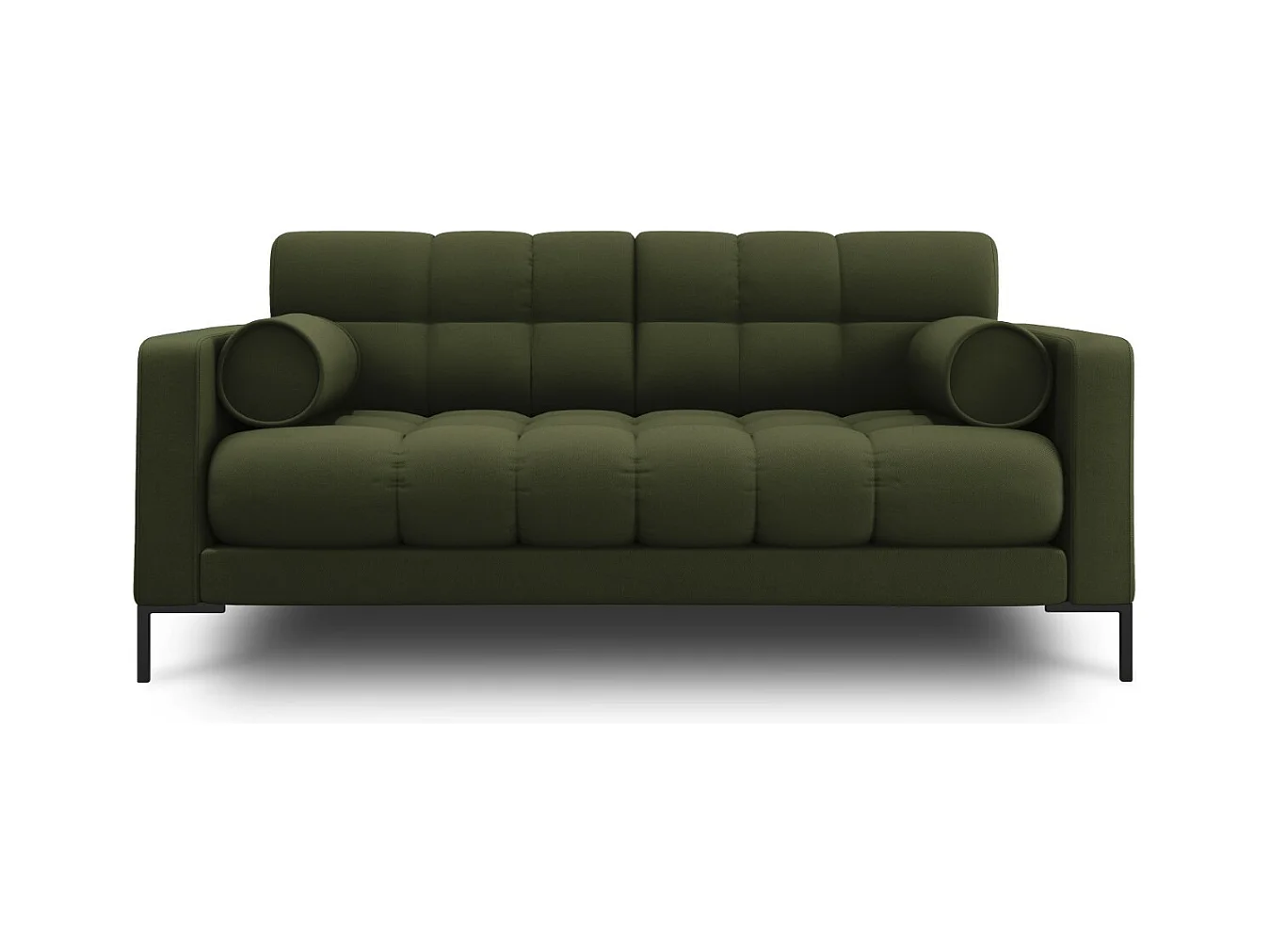 Cosmopolitan Design - Bank "Bali" 2 zitplaatsen, Structurele stof, Groente - 152x92x75cm