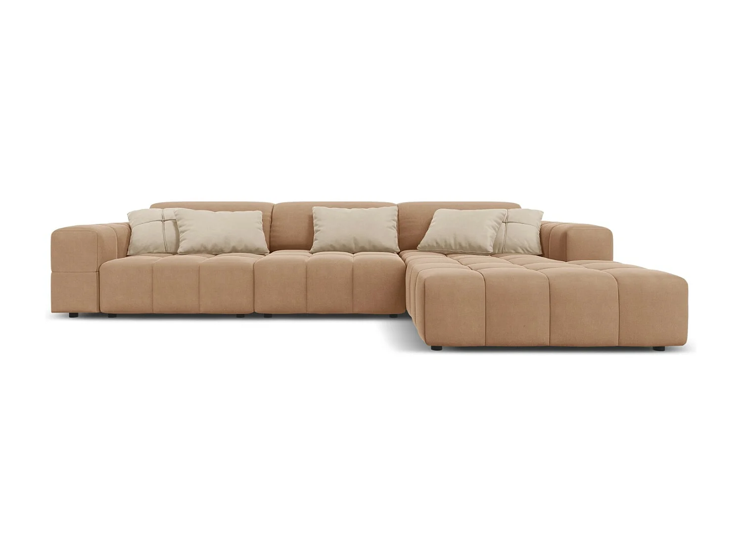 CXL by Christian Lacroix - 4-Sitzer Ecksofa rechts "Luc" Sitzer aus Samt dunkelbeige - 284x166x70cm