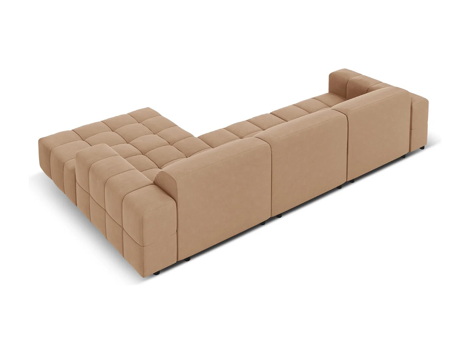 CXL by Christian Lacroix - 4-Sitzer Ecksofa rechts "Luc" Sitzer aus Samt dunkelbeige - 284x166x70cm
