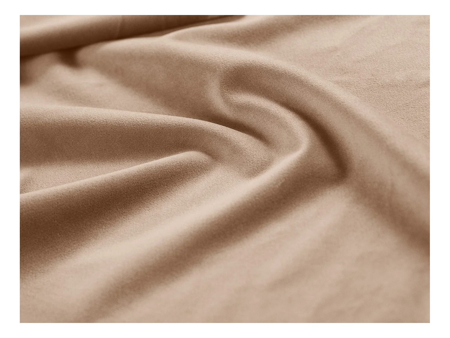 CXL by Christian Lacroix - Canapé d'angle droit "Luc" 4 places en velours beige foncé - 284x166x70cm