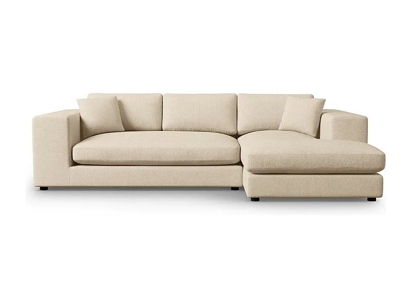 CXL by Christian Lacroix - Divano angolare destro "Tendance" 5 posti in tessuto strutturato beige - 282x174x72cm