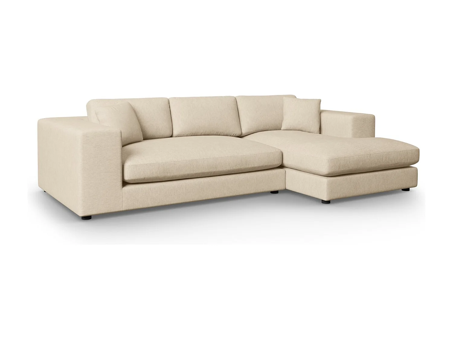 CXL by Christian Lacroix - 5-Sitzer Ecksofa rechts "Tendance" Sitzer aus strukturiertem Stoff beige - 282x174x72cm