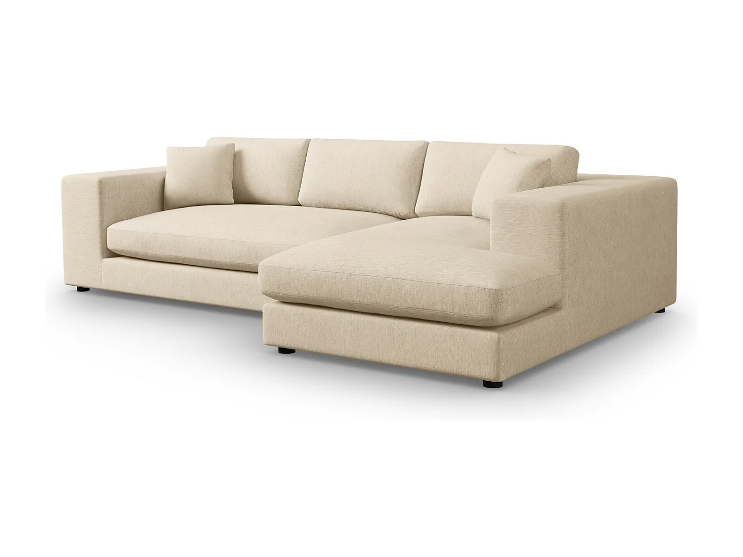 CXL by Christian Lacroix - 5-Sitzer Ecksofa rechts "Tendance" Sitzer aus strukturiertem Stoff beige - 282x174x72cm