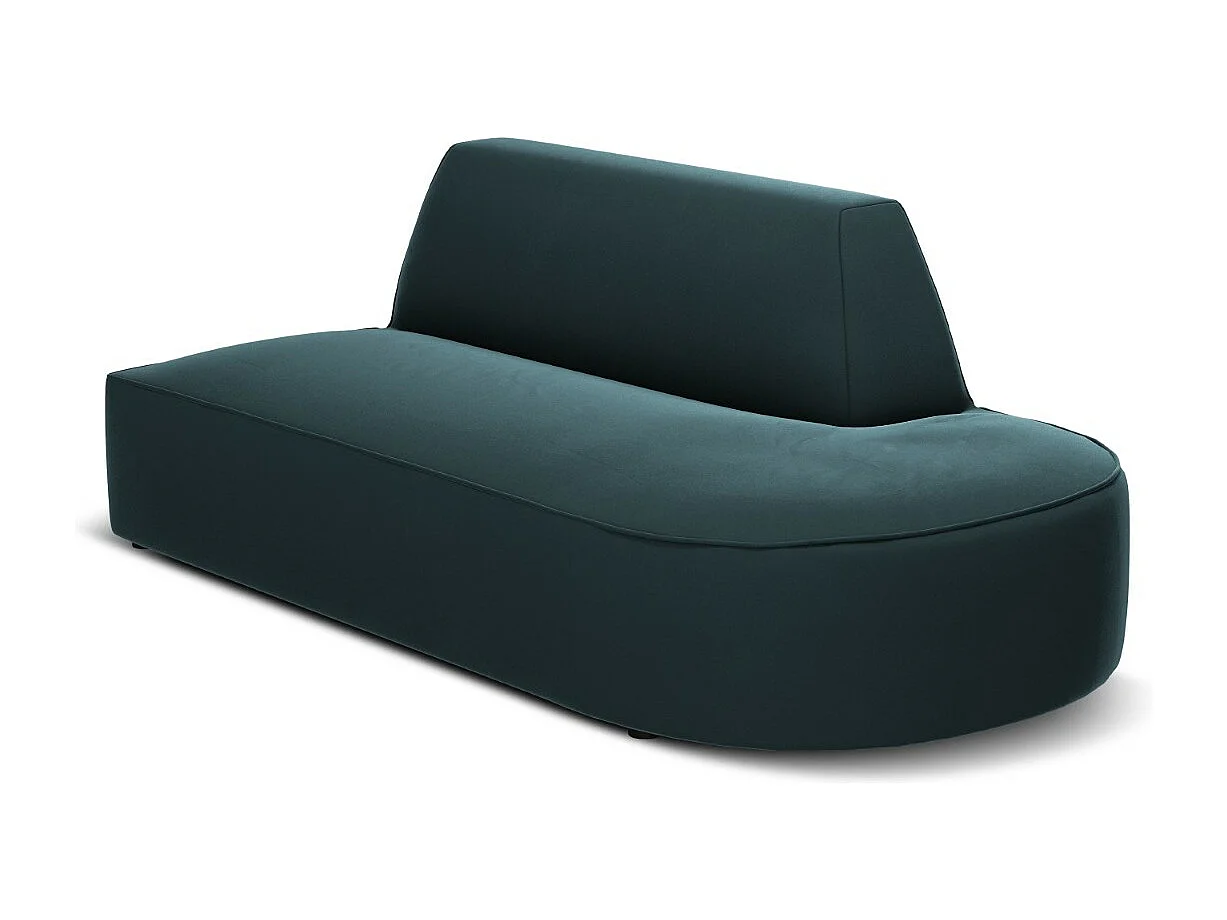 CXL by Christian Lacroix - Sofá modular derecho "Charles" 2 plazas de terciopelo azul - 181x93x69cm