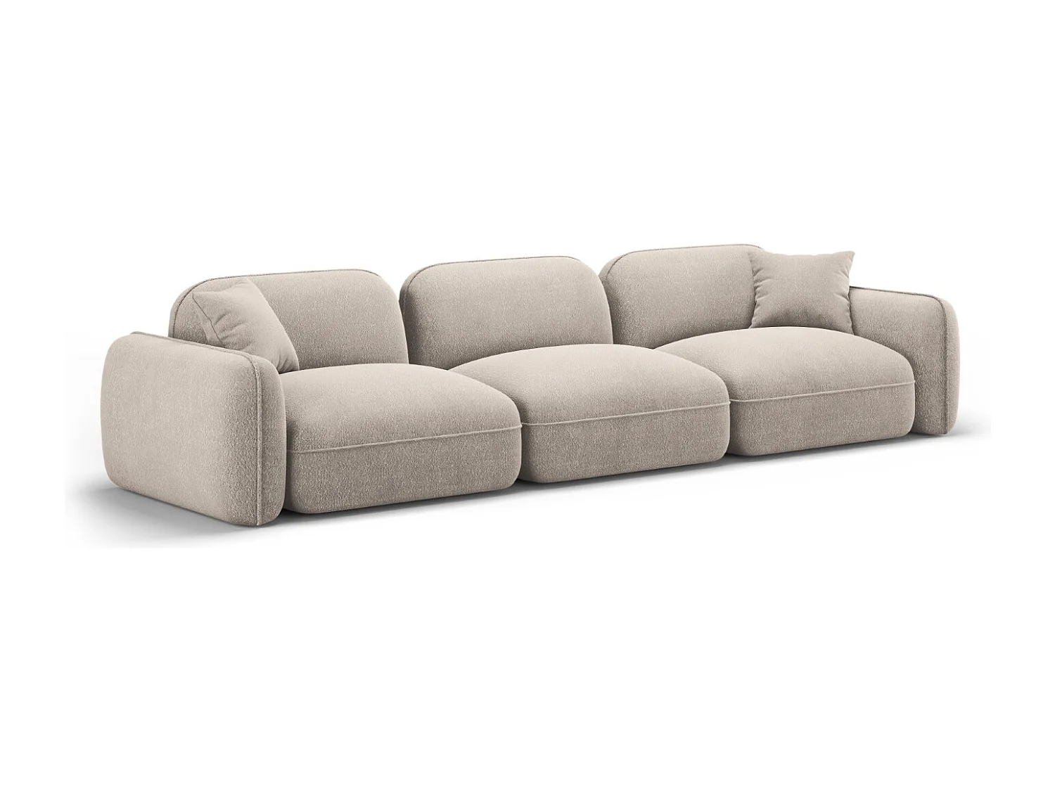 CXL by Christian Lacroix - 4-Sitzer modulares Sofa "Lucien" Sitzer aus Samt dunkelbeige - 320x90x70cm