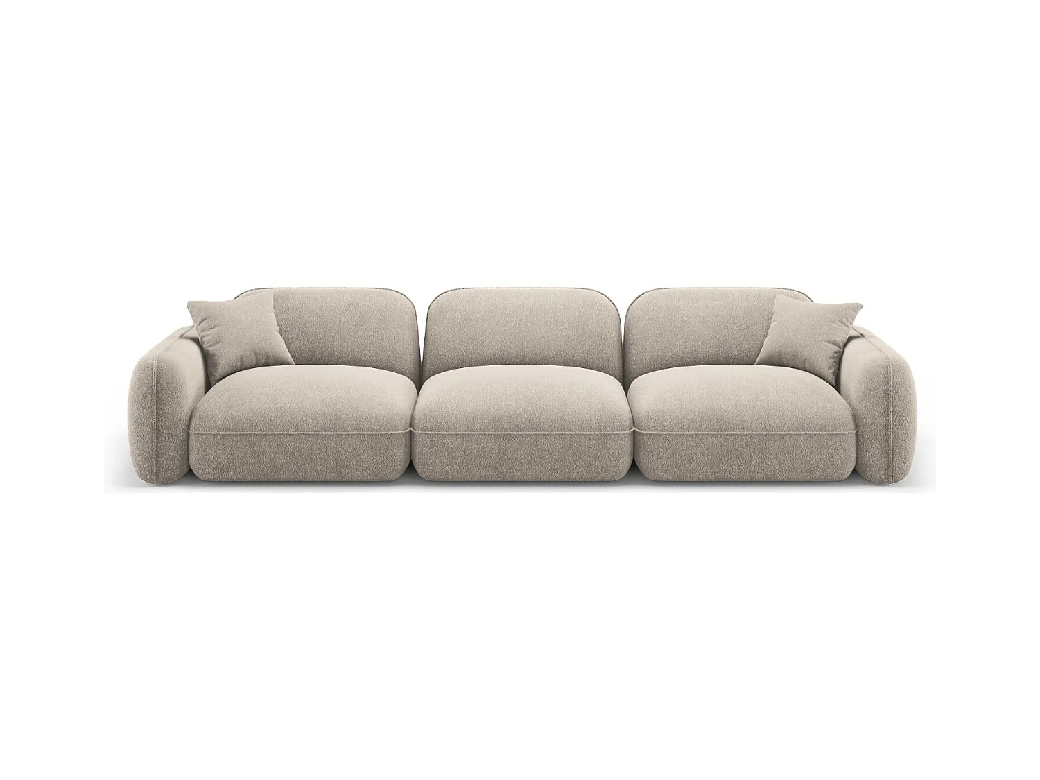 CXL by Christian Lacroix - Modulaire bank "Lucien" 4 zitplaatsen, Flueel, Donkerbeige - 320x90x70cm
