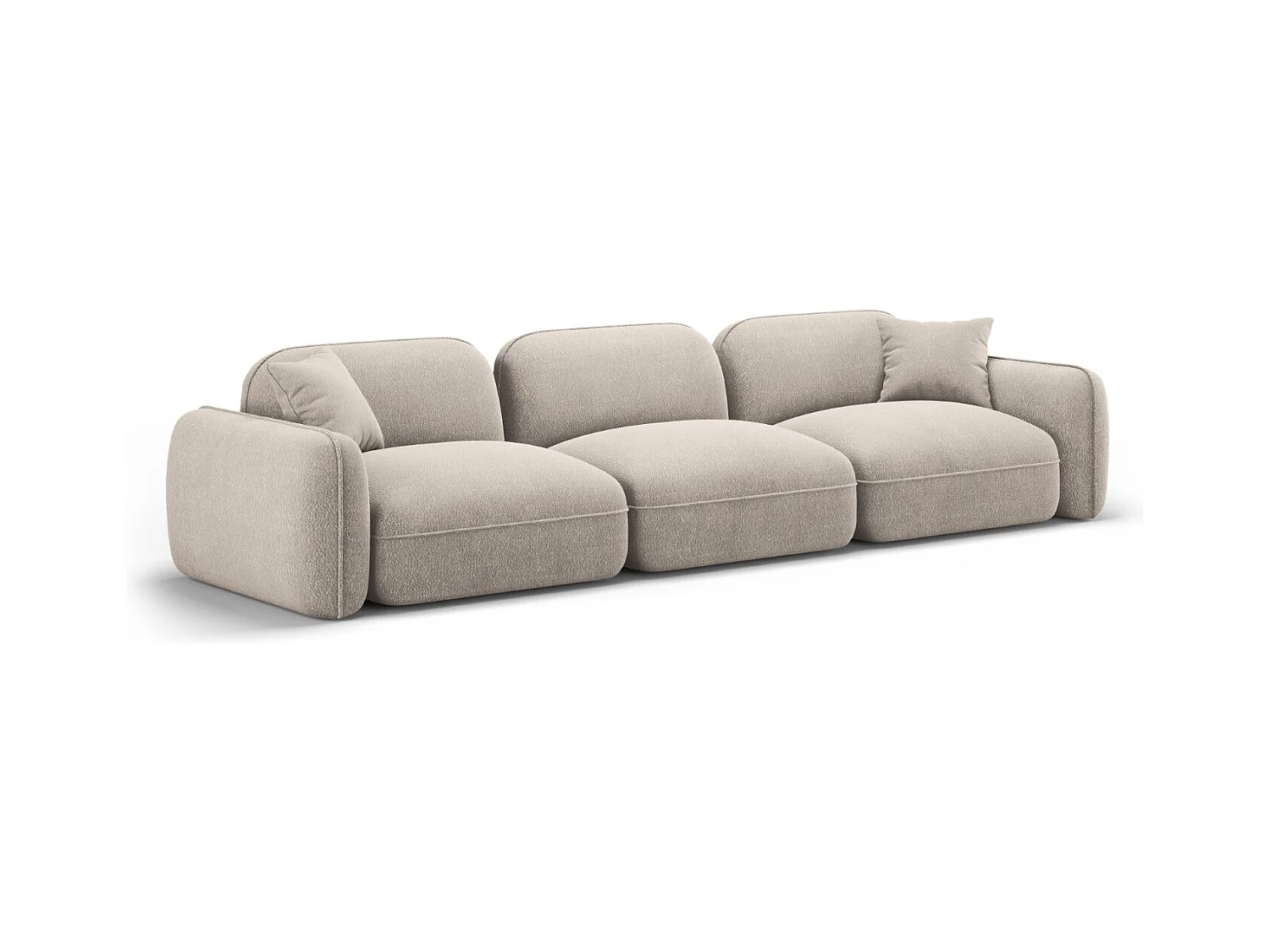 CXL by Christian Lacroix - Divano modulare "Lucien" 4 posti in velluto beige scuro - 320x90x70cm