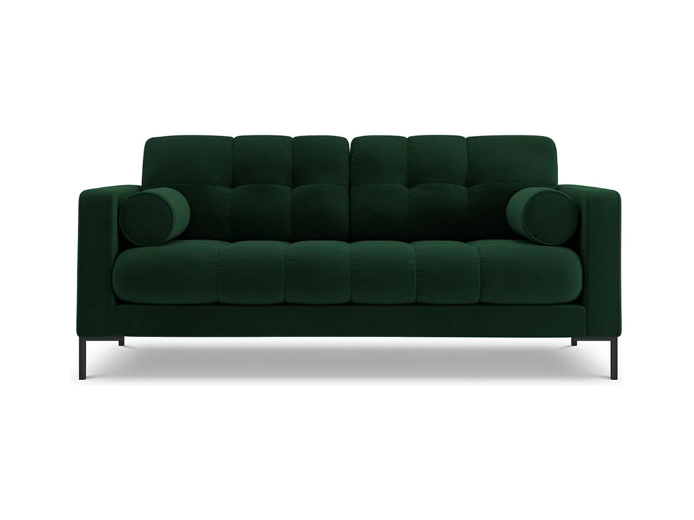 Cosmopolitan Design - Canapé "Bali" 2 places en velours vert bouteille - 152x92x75cm