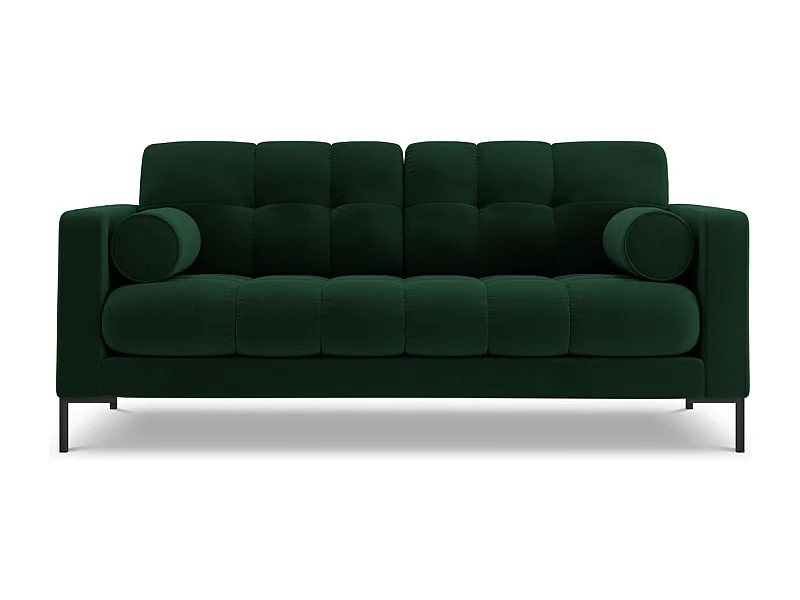 Cosmopolitan Design - Sofá "Bali" 2 lugares em veludo verde garrafa - 152x92x75cm