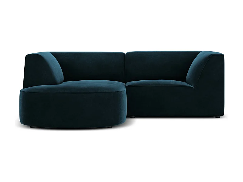 CXL by Christian Lacroix - 3-Sitzer Ecksofa links "Charles" Sitzer aus Samt petrol - 186x180x69cm
