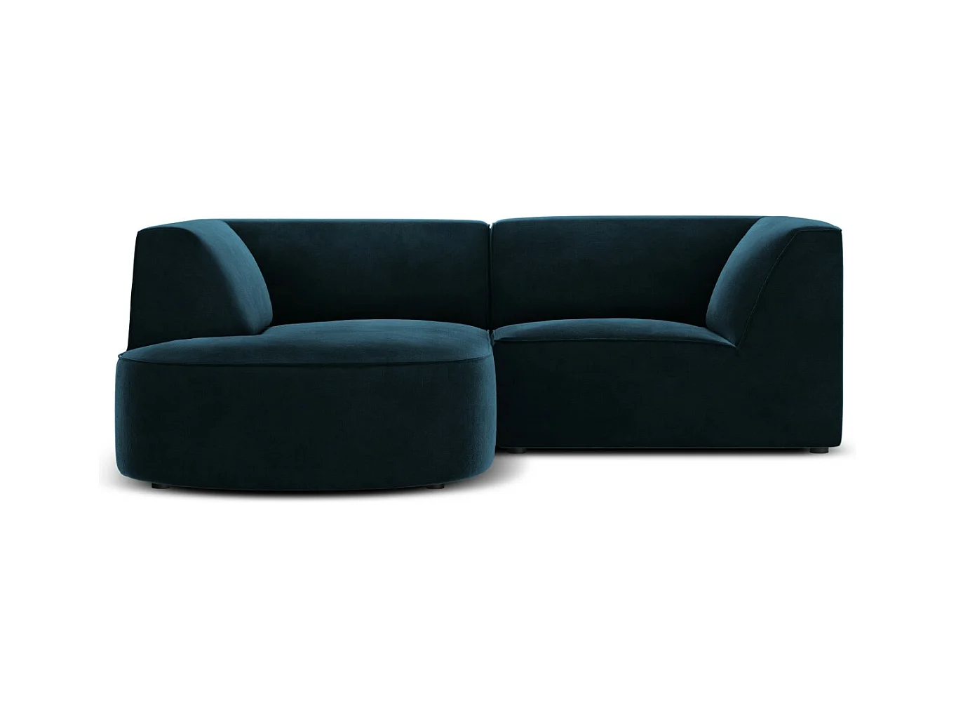 CXL by Christian Lacroix - Linker hoekbank "Charles" 3 zitplaatsen, Flueel, Diepe olie - 186x180x69cm