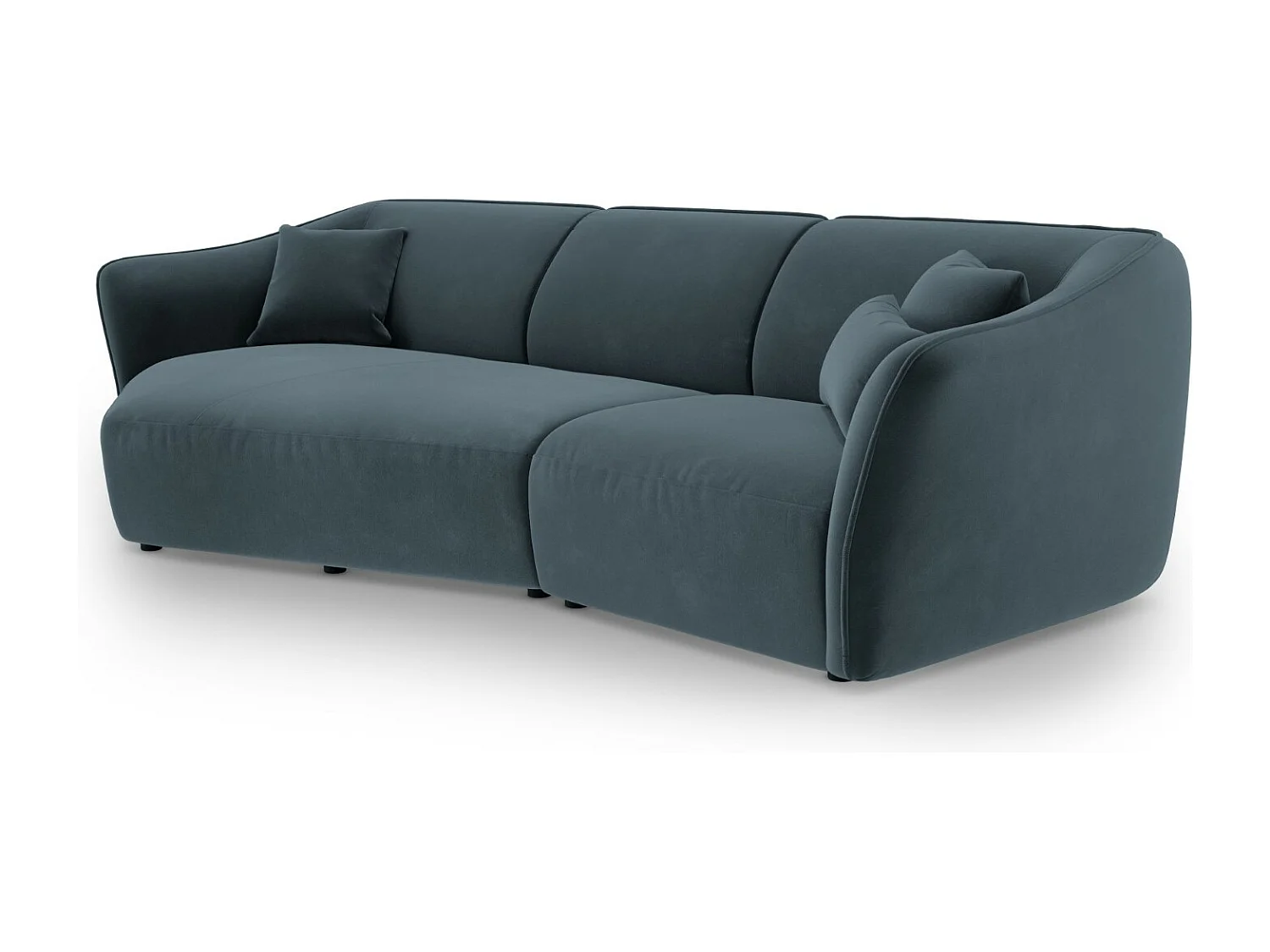 Cosmopolitan Design - Canapé d'angle gauche modulable "Tokyo" 5 places en velours bleu pastel - 292x138x79cm