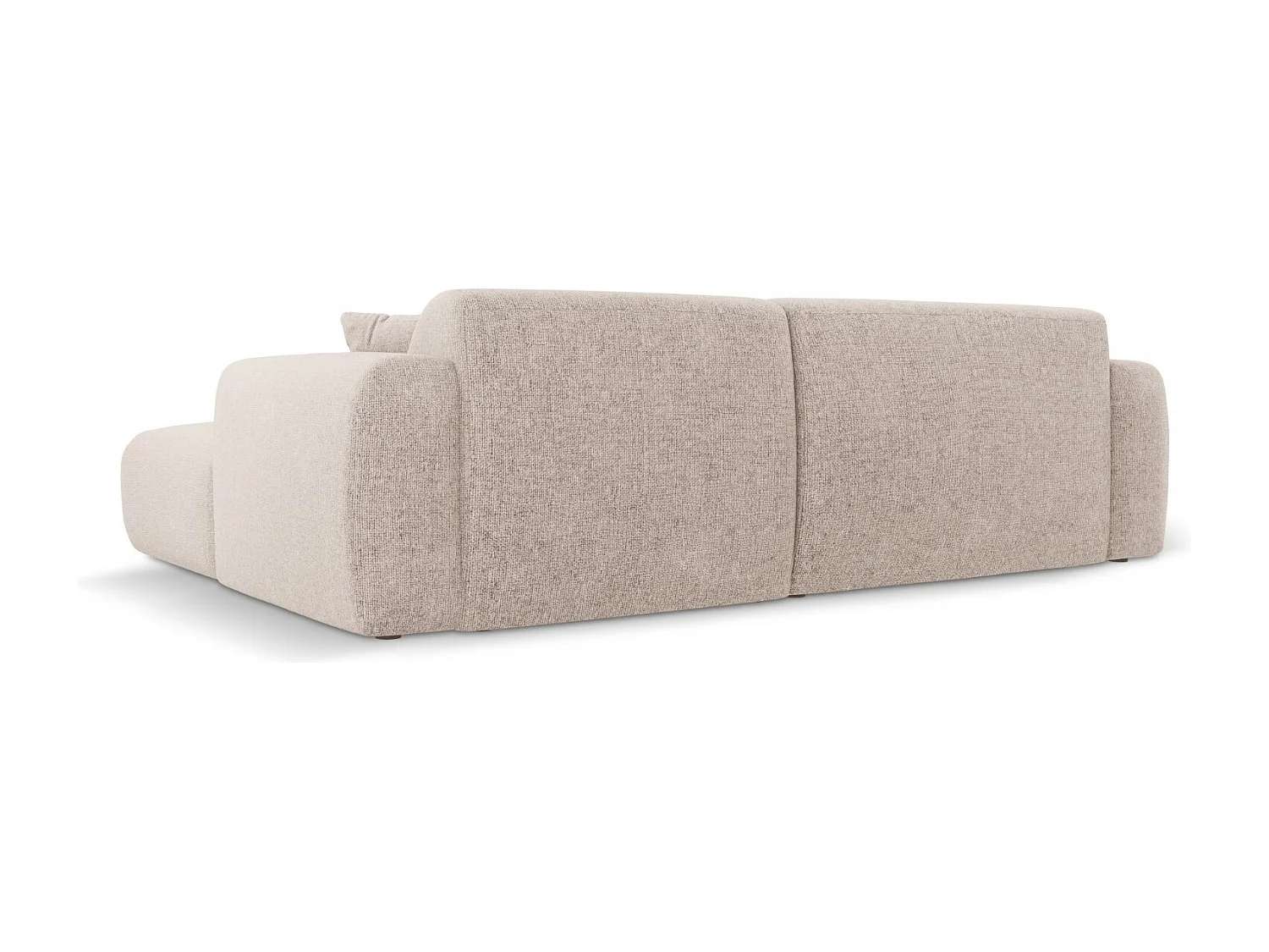 Cosmopolitan Design - Canapé d'angle gauche "Nolio" 4 places en chenille beige - 235x170x72cm