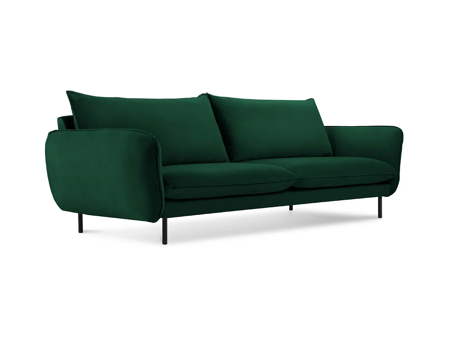 Cosmopolitan Design - Canapé "Vienna" 4 places en velours vert bouteille - 230x92x95cm