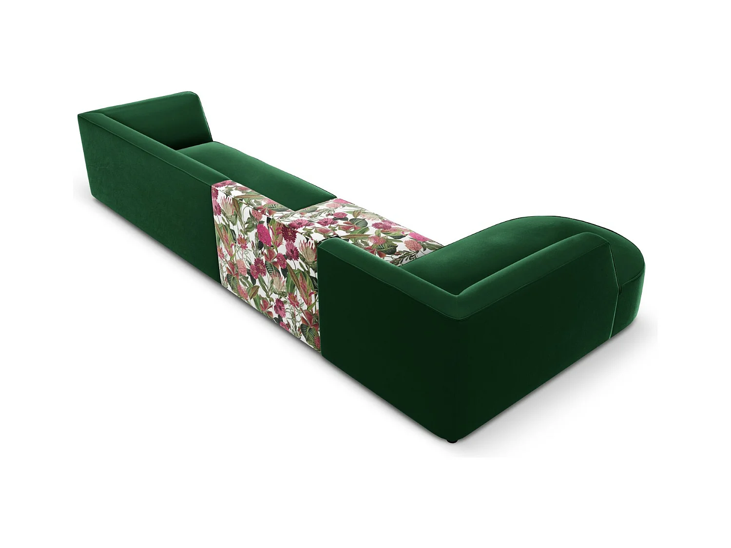 CXL by Christian Lacroix - 5-Sitzer Ecksofa links "Charles" Sitzer aus Samt rosengarten-motiv - 366x180x69cm