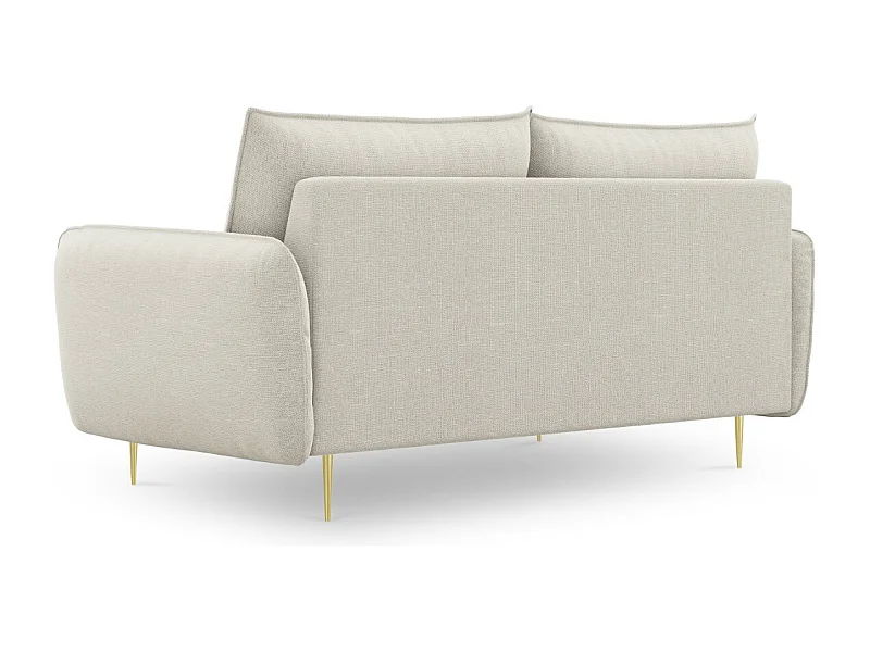 Cosmopolitan Design - 2-Sitzer Sofa "Vienna" aus strukturiertem Stoff leichtes beige - 160x92x95cm