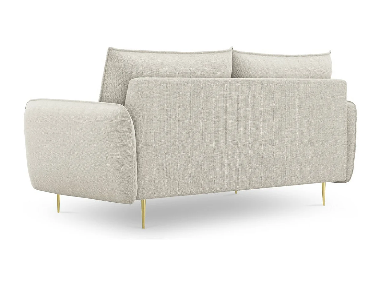 Cosmopolitan Design - Canapé "Vienna" 2 places en tissu structurel beige clair - 160x92x95cm